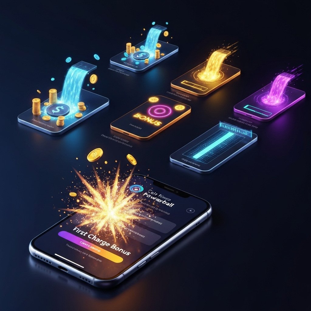 코인파워볼 첫 충전 및 매 충전 보너스 혜택 비교 관련 이미지